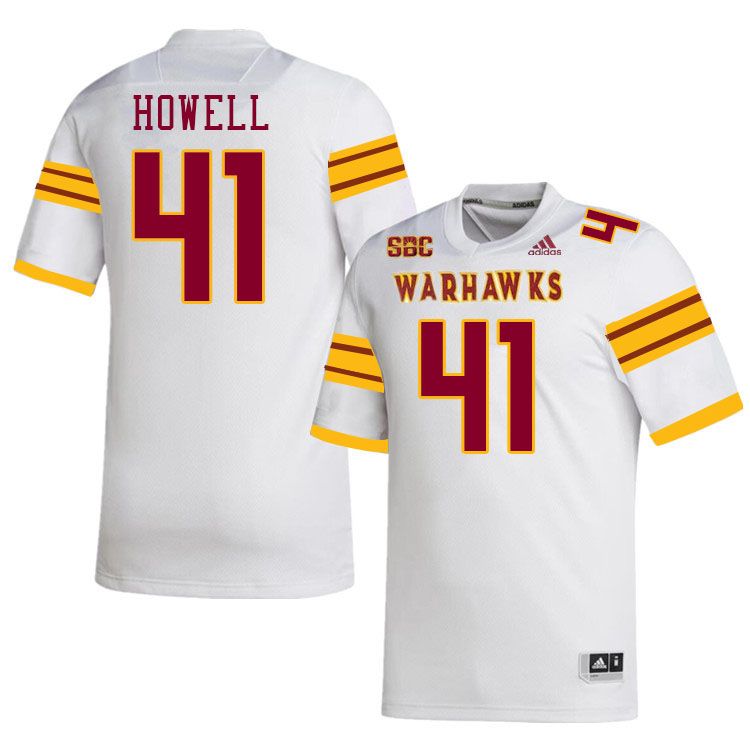 #41 Dylan Howell Louisiana-Monroe Warhawks College Football Jerseys Stitched-White